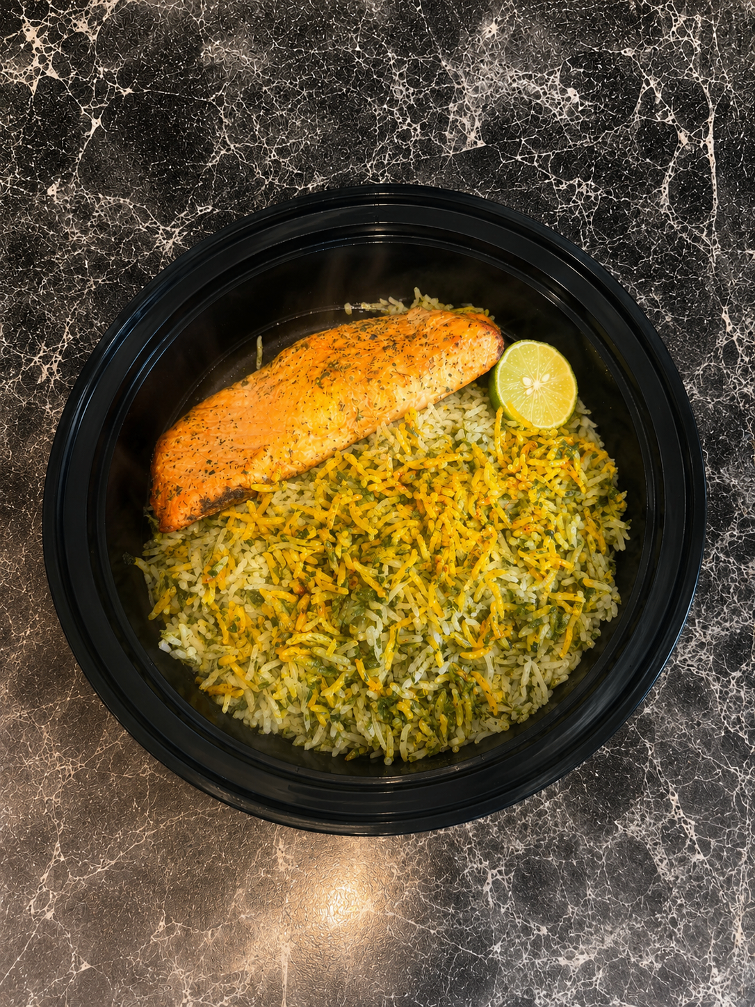 Sabzi Polo with Salmon